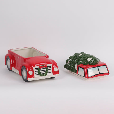 Christmas Ceramic Truck W/ Tree