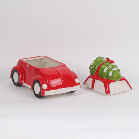 Christmas Ceramic Car W/ Tree