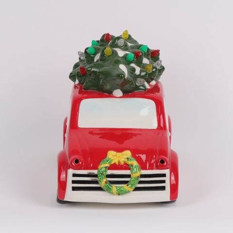 Christmas Ceramic Car W/ Lighted Tree