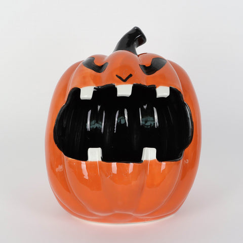 Halloween Pumpkin Ceramic Candy Bowl: Spooky Treat Holder
