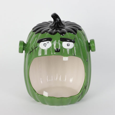 Halloween Frankenstein Ceramic Candy Bowl: Spooky Treat Holder