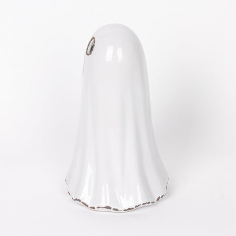 5.75*5.25*8.5''White Ceramic Ghost Décor W/Lite