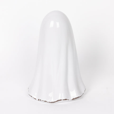 5.75*5.25*8.5''White Ceramic Ghost Décor W/Lite