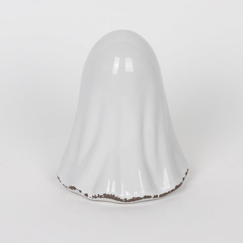 4.25*3.75*5.0''White Ceramic Ghost Décor W/Lite
