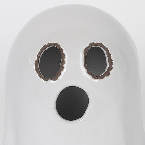 5.0*5.25''White Ceramic Ghost Décor W/Lite