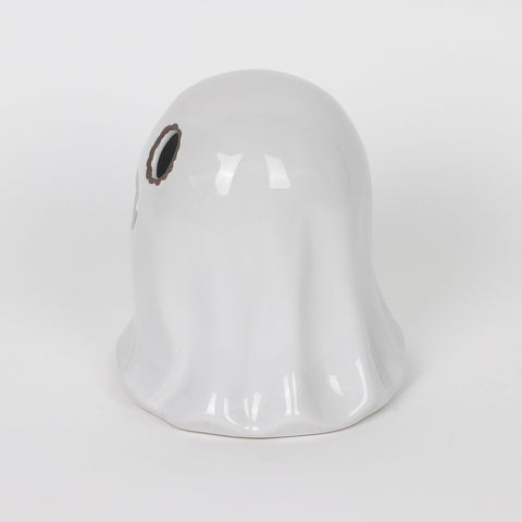 5.0*5.25''White Ceramic Ghost Décor W/Lite