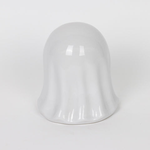 5.0*5.25''White Ceramic Ghost Décor W/Lite