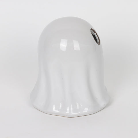 5.0*5.25''White Ceramic Ghost Décor W/Lite