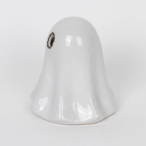 5.25*5.25''White Ceramic Ghost Décor W/Lite