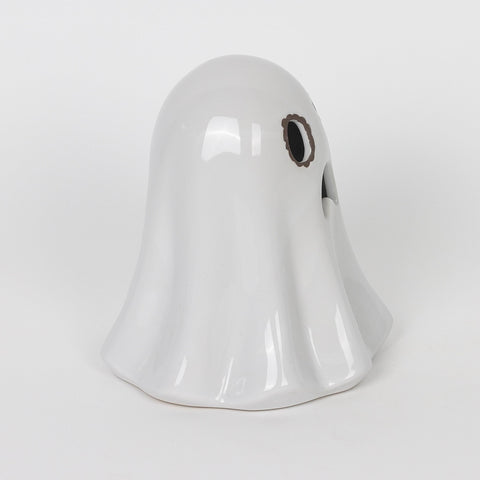 5.25*5.25''White Ceramic Ghost Décor W/Lite