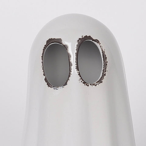 4.6*4.25*7.1''White Ceramic Ghost Décor W/Lite