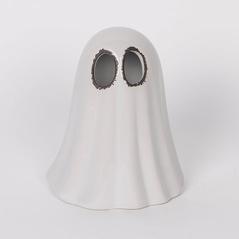4.2*3.6*4.8'' White Ceramic Ghost Décor