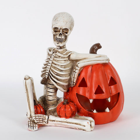 Halloween Assorted Poly Skeleton with Tombstone Decor