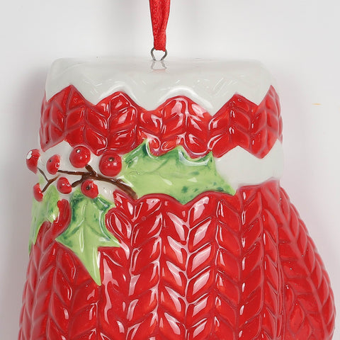 Christmas Ceramic Glove Ornament