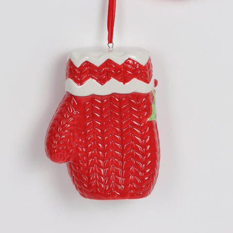 Christmas Ceramic Glove Ornament