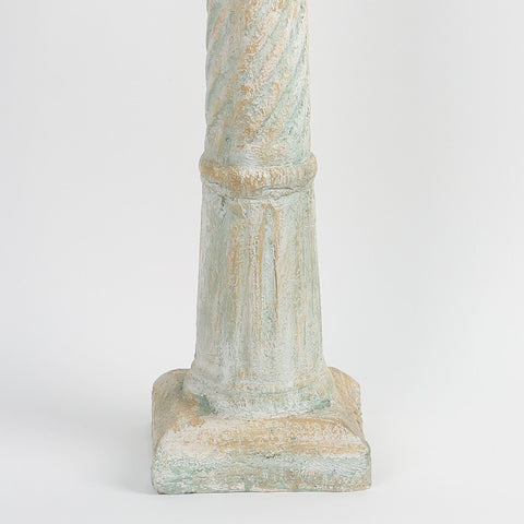 Roman Pillar Stone-Like Finish Candle Holder Décor - Decorative Rustic Tabletop Accent