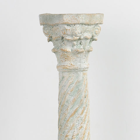Roman Pillar Stone-Like Finish Candle Holder Décor - Decorative Rustic Tabletop Accent
