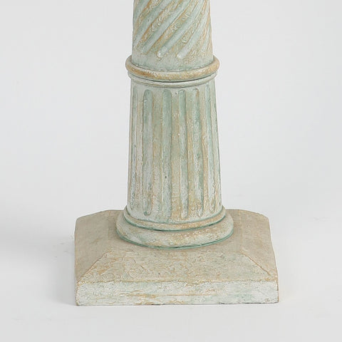 Roman Pillar Stone-Like Finish Candle Holder Décor - Decorative Rustic Tabletop Accent
