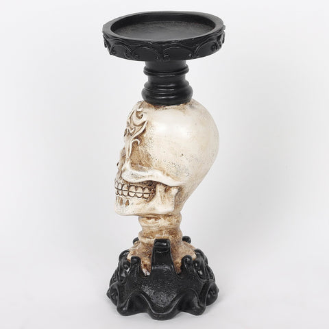 3.75*9.0''Resin Skull Candle Holder Décor