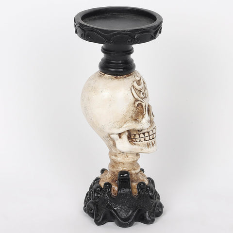 3.75*9.0''Resin Skull Candle Holder Décor