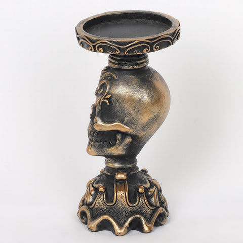 3.75*9.0''Resin Skull Candle Holder Décor
