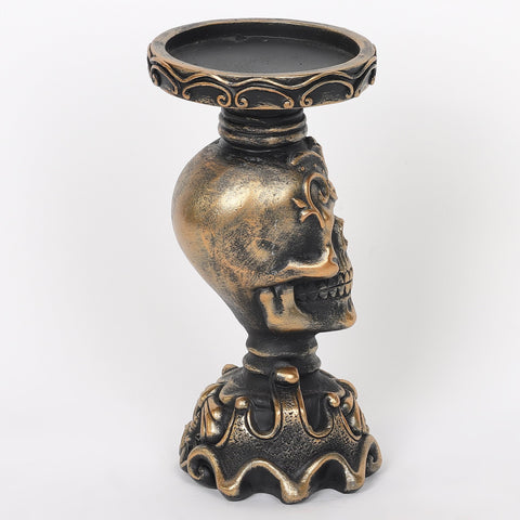 3.75*9.0''Resin Skull Candle Holder Décor