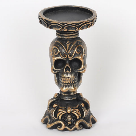 3.75*9.0''Resin Skull Candle Holder Décor
