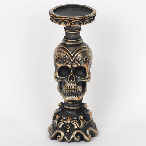 3.5*7.5'' Resin Skull Candle Holder Décor