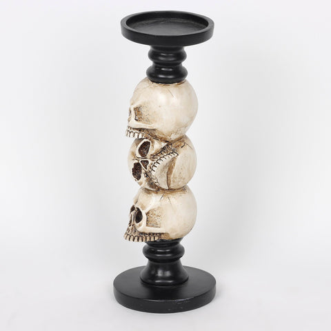 3.75*9.875''Resin Skull Candle Holder Décor