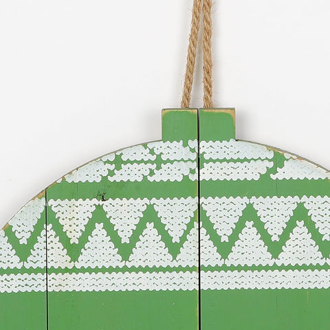 Christmas 13.0*0.75*0.0''Green Mdf Wall Hanger | Christmas Decor | Festive Holiday Decoration