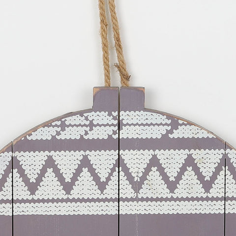 Christmas 13.0*0.75*0.0''Purple Mdf Wall Hanger | Christmas Decor | Festive Holiday Decoration
