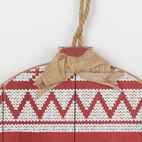 Christmas 13.0*0.75*0.0''Red Mdf Wall Hanger | Christmas Decor | Festive Holiday Decoration