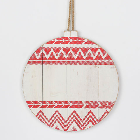 Christmas 13.0*0.75*0.0''White&Red Mdf Wall Hanger | Christmas Decor | Festive Holiday Decoration
