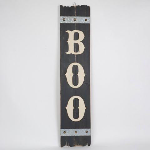 Halloween Black Boo MDF Sign Décor