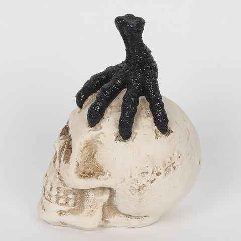2.5*3.5*4.625''White Resin Skull W/Claw Décor