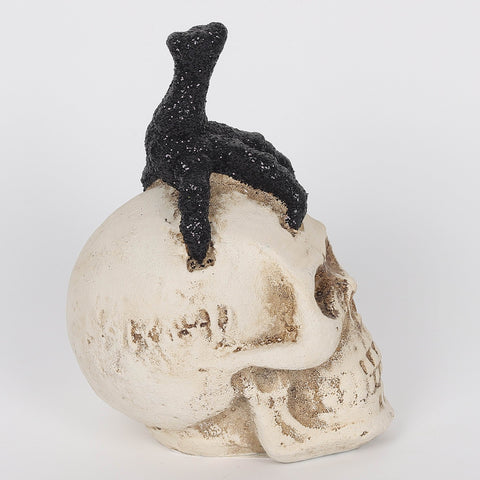 2.5*3.5*4.625''White Resin Skull W/Claw Décor