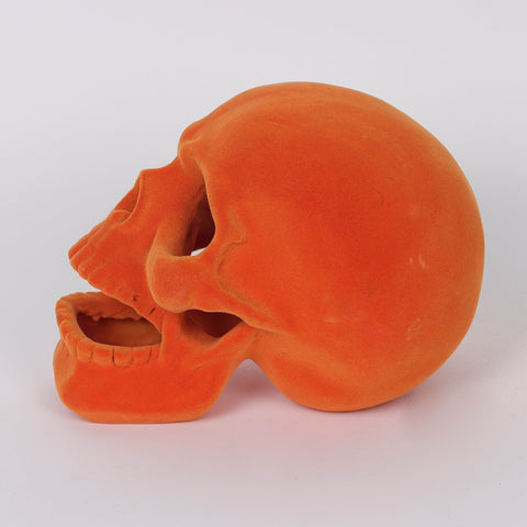 7.5*5.0*5.5''Orange Flocking Skull Décor