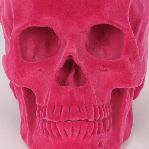8.0*5.0*5.5''Rose Red Flocking Skull Décor