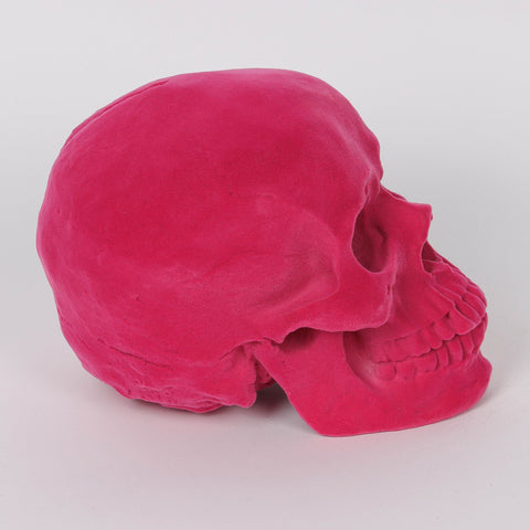 8.0*5.0*5.5''Rose Red Flocking Skull Décor