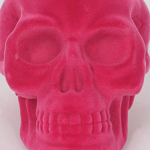 5.0*3.25*3.5''Rose Red Flocking Skull Décor