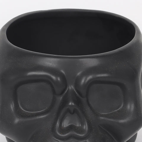 7.5*6.5*4.875'' Black Resin Skull Décor