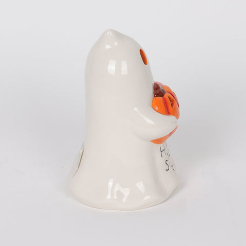 4.0*3.5*5.5'' Ceramic Have A Spooky Day Ghost Hugged Pumpkin Décor