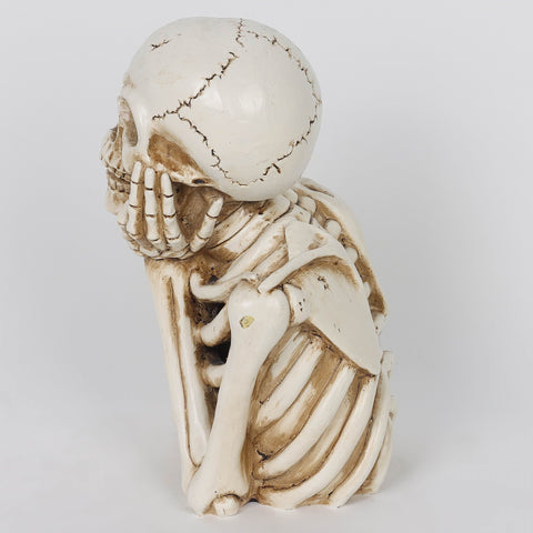 6.5*4.75*9.25''Ghost Smilling Resin Skeleton Décor W/Hanhs On Face
