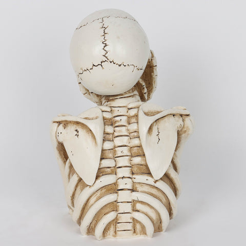 6.5*4.75*9.25''Ghost Smilling Resin Skeleton Décor W/Hanhs On Face