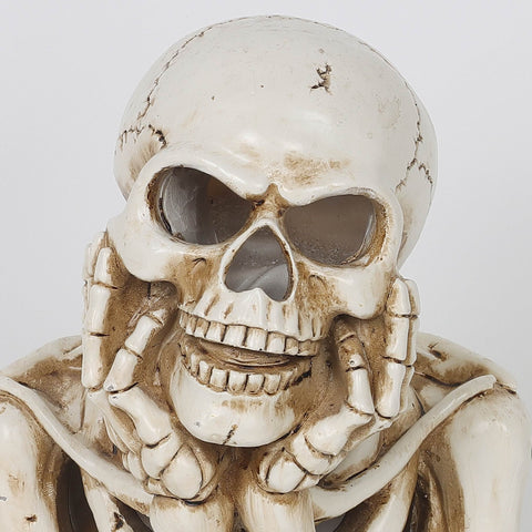 6.5*4.75*9.25''Ghost Smilling Resin Skeleton Décor W/Hanhs On Face