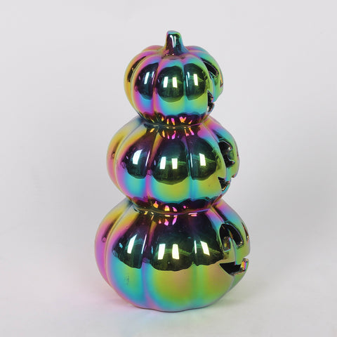 3.75*7.0'' Electrogreen Terracotta Jack Pumpkin Stack Décor