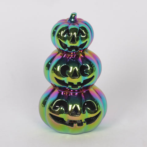 3.75*7.0'' Electrogreen Terracotta Jack Pumpkin Stack Décor