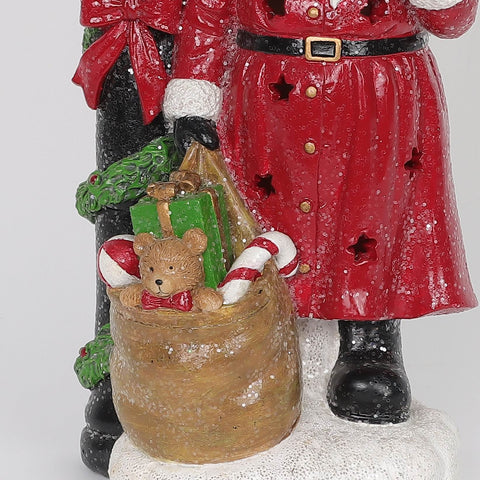 Christmas Resin Lamp Post W/ Santa Décor