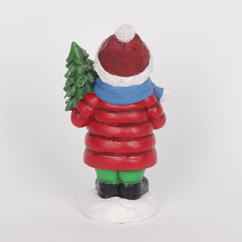 Christmas Resin Lamp Post W/ Snowman Décor