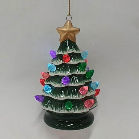 Christmas Mini Green Ceramic Tree Ornament - Tabletop Centerpiece Décor